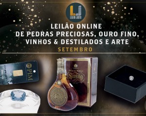 Leilão Online de Pedras Preciosas_Ouro Fino_Vinhos & Destilados_Arte de SETEMBRO 2021