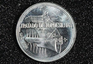 Moeda em PRATA 1000$00 Tratado de Tordesilhas 1494-1994 