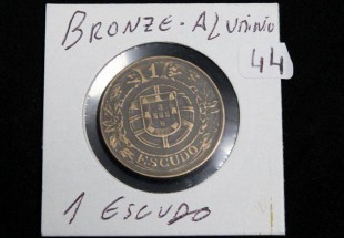 Moeda da República Portuguesa de 1$00 em bronze-alumínio de 1926