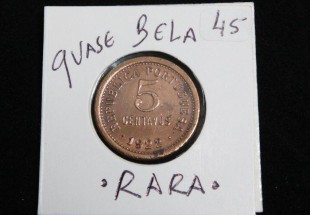 Moeda da República Portuguesa de 5 centavos em Bronze de 1922