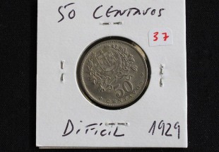 Moeda da República Portuguesa de 50 centavos, Alpaca 1929