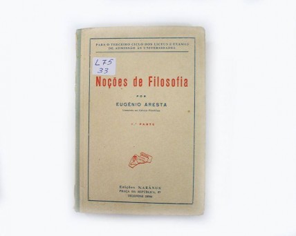 Livro Antigo. NOÇÕES DE FILOSOFIA.