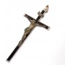 Crucifixo Antigo em Metal com Cristo em Bronze