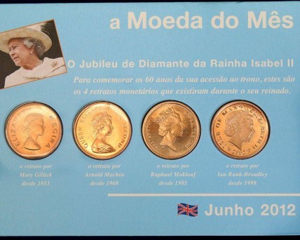 4 Moedas da Rainha Isabel II