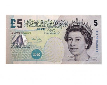 Nota de Five Pounds do Bank of England