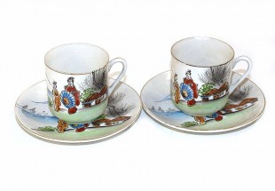 Conjunto de Chávenas de Café em Porcelana