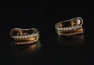 Brincos em Ouro Branco Amarelo e Diamantes (19,2 Quilates)