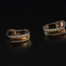 Brincos em Ouro Branco Amarelo e Diamantes (19,2 Quilates)