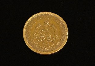 Moeda dos Estados Unidos Mexicanos Dos Pesos Y Medio em Ouro de 1945