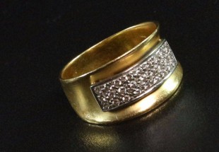 Anel em Ouro Amarelo  (19,2 Quilates) e Diamantes