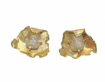 Brincos em Ouro (19,2 Quilates) e Citrino Quartz