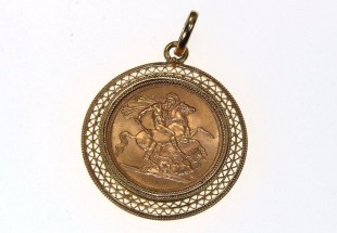 Medalha com Libra em Ouro (916)