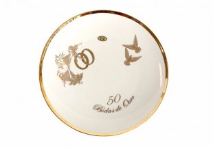 Prato em Porcelana 50 Bodas de Ouro