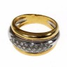 Anel em OURO BRANCO/AMARELO (19,2 kl) DIAMANTES