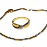 Conjunto de Anel e Pulseira em Ouro Amarelo/Branco (19.2 Quilates)