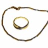 Conjunto de Anel e Pulseira em Ouro Amarelo/Branco (19.2 Quilates)