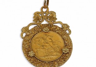 Medalha Antiga em Ouro (Tigre II) com Libra Victoria (916)