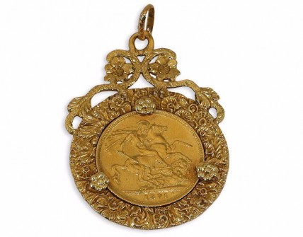 Medalha Antiga em Ouro (Tigre II) com Libra Victoria (916)