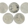  5 Moedas Comemorativas de 50$00 Prata