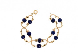 Pulseira em Ouro 18 k e Pedras Lapis Lazulis