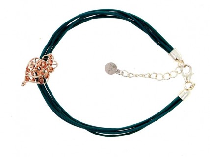 Pulseira em Couro e Prata 925