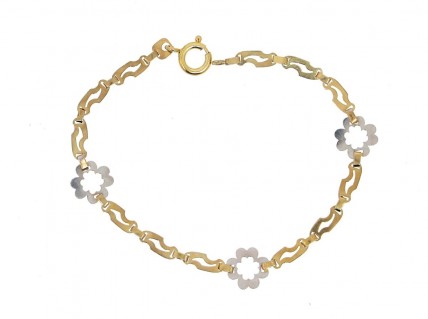 Pulseira em Prata 925 e Ouro de 24K