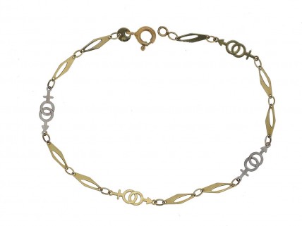 Pulseira em Prata 925 e Ouro 9K