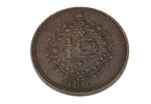 MOEDA em COBRE de 10 Reis de 1901 Açores