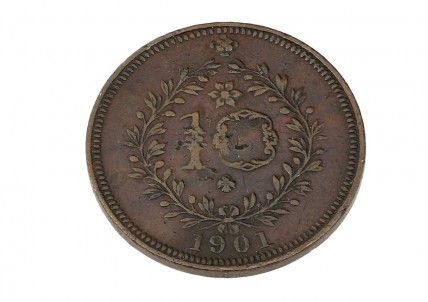 MOEDA em COBRE de 10 Reis de 1901 Açores