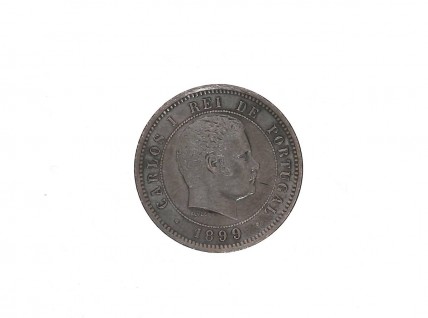 Moeda em Bronze da Monarquia Portuguesa de 5 REIS de 1899