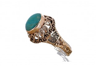 Anel ANTIGO em Ouro de 19,2K e CHRYSOPRASE