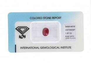 RUBI VERMELHO ARROXEADO, 1.87 CT 