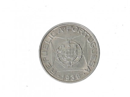 MOEDA EM PRATA DE 10 ESCUDOS DE 1936 (MOÇAMBIQUE) 