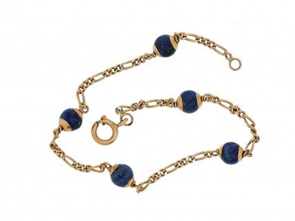 Pulseira em Ouro de 19,2K e LÁPIZ LAZULI