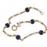 Pulseira em Ouro de 19,2K e LÁPIZ LAZULI