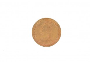 Meia Libra BRASONADA de 1892 Ouro de 22K