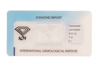 DIAMANTE NATURAL GREYISH YELLOW 0.31Cts