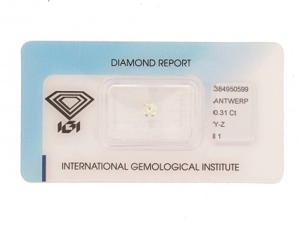 DIAMANTE NATURAL GREYISH YELLOW 0.31Cts