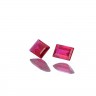 2 RUBIS Vermelhos Rosados em talhe Retangular 2.30ct