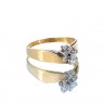 Anel Bicolor OURO 14K e DIAMANTES