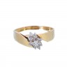 Anel Bicolor OURO 14K e DIAMANTES