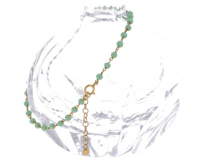 Pulseira em PRATA - Contas em amazonite