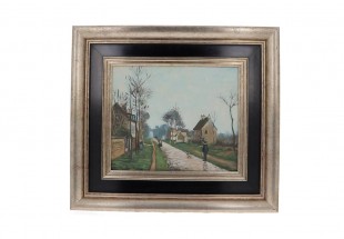 Réplica certificada de Camille Pissarro «La Route de Versailles À Louveciennes» 