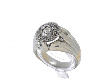 Anel em OURO branco 19,2K - DIAMANTES