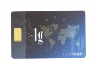 Cartão CashGold com Lingote em OURO Fino 999,9 de 1g