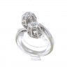 Anel em OURO Branco 18K - 2 DIAMANTES