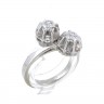 Anel em OURO Branco 18K - 2 DIAMANTES