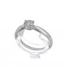 Anel em OURO Branco 18K - 7 DIAMANTES