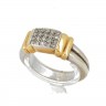 Anel em OURO Bicolor 19,2K - 20 DIAMANTES