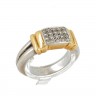 Anel em OURO Bicolor 19,2K - 20 DIAMANTES